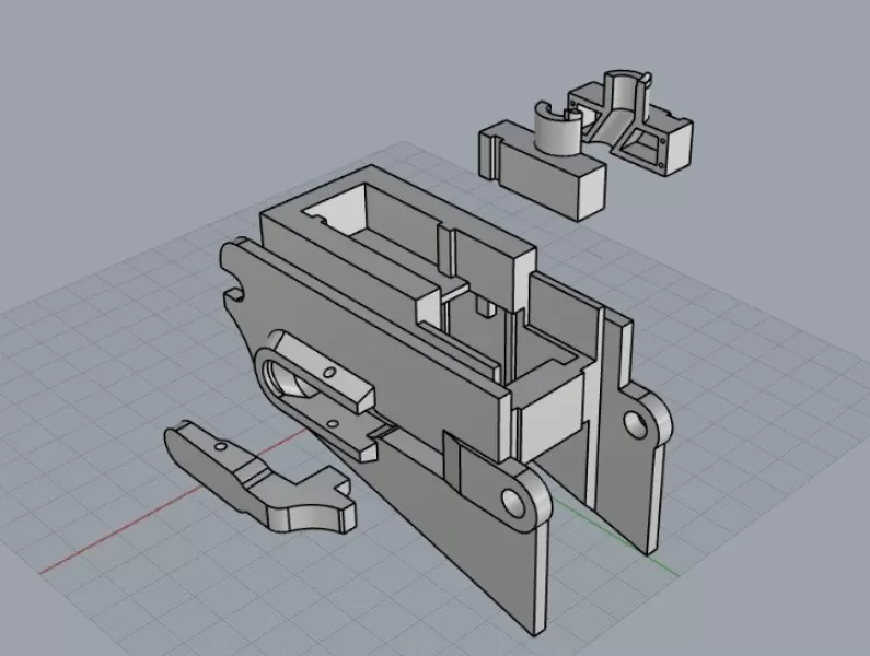 Airsoft G36 to M4 Magazine Adapter - Model preview 1