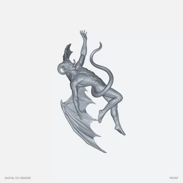 Falling Winged Gargoyle - 100 mm STL - Model preview 2