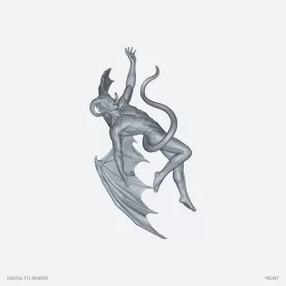 Falling Winged Gargoyle - 100 mm STL - Model thumbnail 2