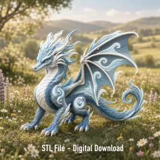 Ocean Breeze Dragon STL File for 3D Print - Model thumbnail 2