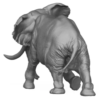 3D Printable Elephant Attack Pose - Model thumbnail 4