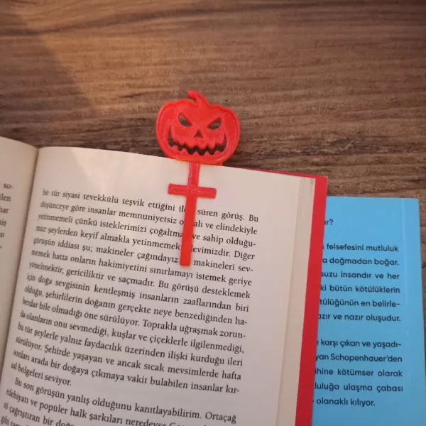 Halloween Pumpkin BookMark, Cute BookMark 3D STL File, Halloween - Model preview 4