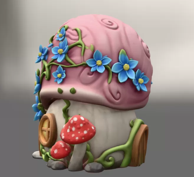 Enchanted Snail Shell Cottage STL File 3D Printable - Model preview 4