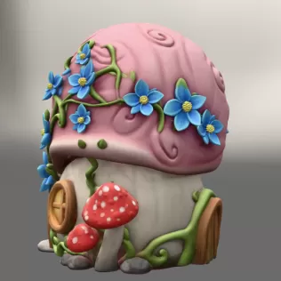 Enchanted Snail Shell Cottage STL File 3D Printable - Model thumbnail 4