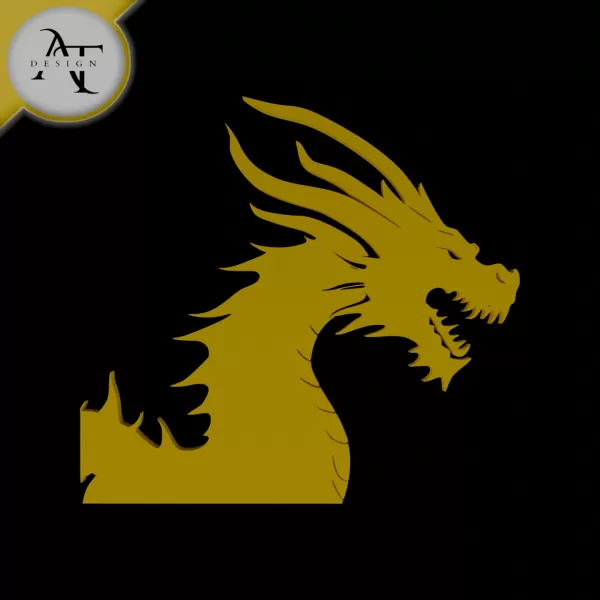 Dragon - Silhouette - 2D Wall Art Decor - Model preview 1