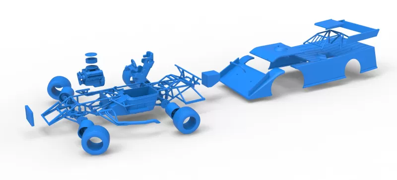 Wedge Dirt Late model while turning Scale 1:25 - Model preview 29