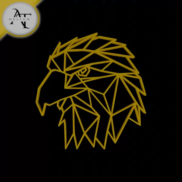 Eagle Head - Geometric - 2D Wall Art Decor - Model preview 1