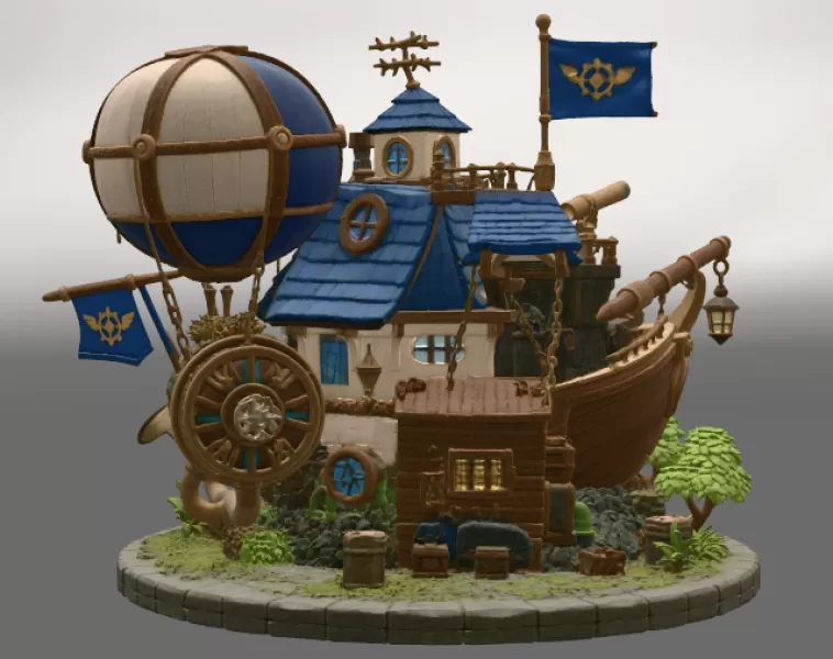Sky Captain Airship House STL File for 3D Print - Model preview 9