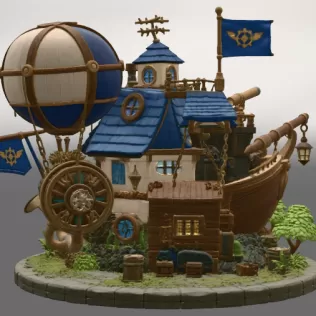 Sky Captain Airship House STL File for 3D Print - Model thumbnail 9