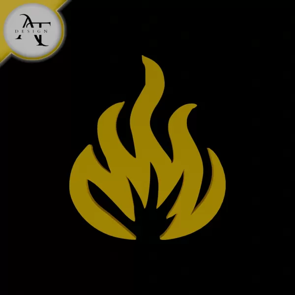 Simple Flame Symbol - 2D Art - Model preview 1