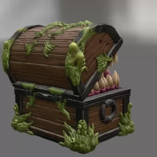 Mimic Treasure Chest Monster STL File for 3D Print - Model thumbnail 9