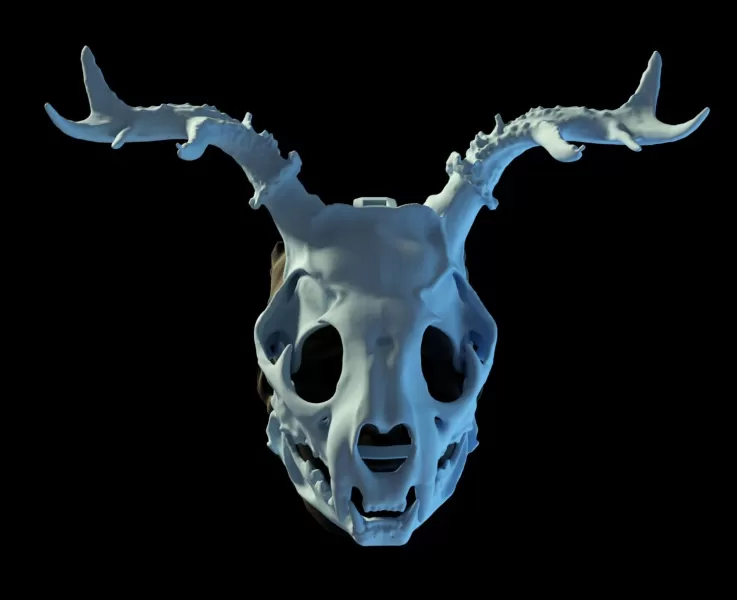 Druid skull mask that fits a human face. - Model preview 2