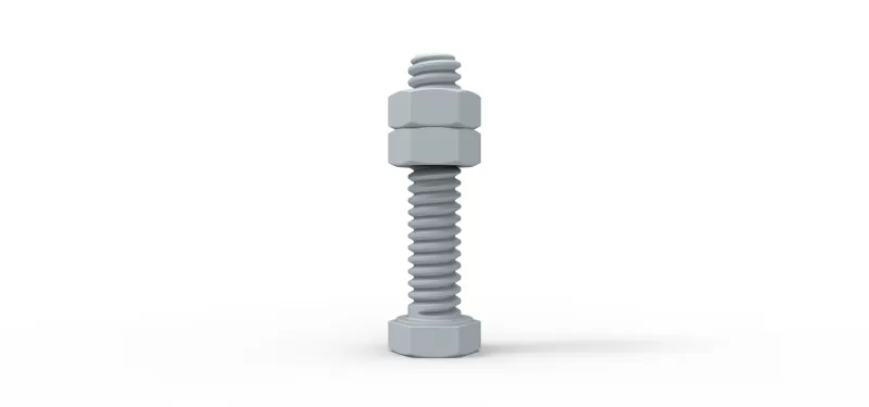 Bolt with nuts - Model preview 2