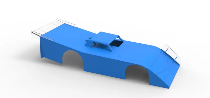 Shell of Vintage Dirt late model Race car Version 4 Scale 1:25 - Model preview 17
