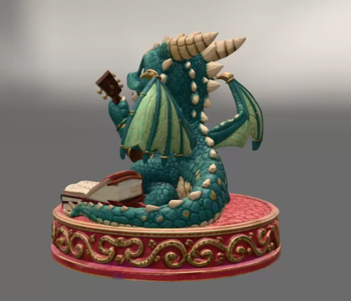 Baby Dragon Bard STL File for 3D Print - Model preview 4