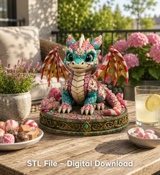Candy Kingdom Baby Dragon STL File for 3D Print - Model preview 2