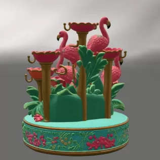Flamingo Jewelry Organizer STL File for 3D Print - Model thumbnail 10