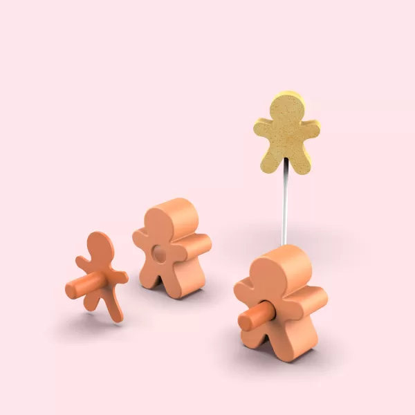 3D Gingerbread Man Cake Mold, Christmas Cake Pop Mold, Holiday - Model preview 4