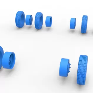 Wheel Set of Vintage truck Scale 1:25 - Model thumbnail 10