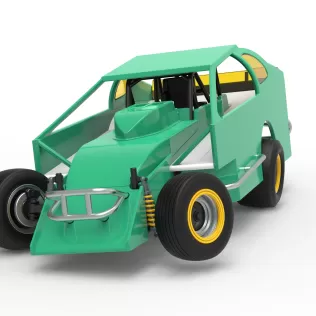 Northeast Dirt Modified stock car while turning V2 Scale 1:25 - Model thumbnail 5