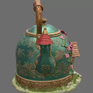 Fantasy Teapot Fairy House – STL File 3D Print - Model thumbnail 6