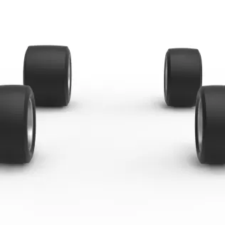 Wheel Set of Pavement Silver Crown Car Version 2 Scale 1:25 - Model thumbnail 3