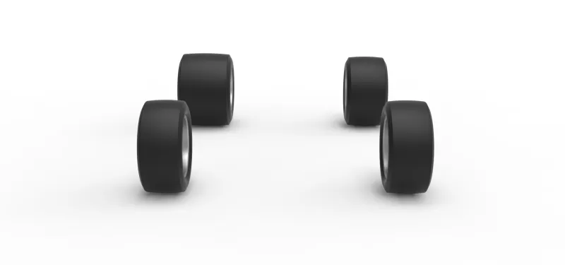 Wheel Set of Pavement Silver Crown Car Version 2 Scale 1:25 - Model preview 3