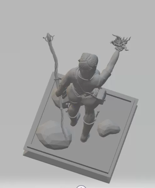 3D printed half-elf sorceress figurine for board games - Model preview 2