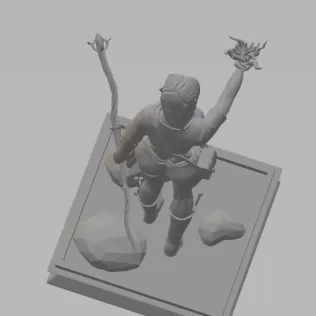 3D printed half-elf sorceress figurine for board games - Model thumbnail 2