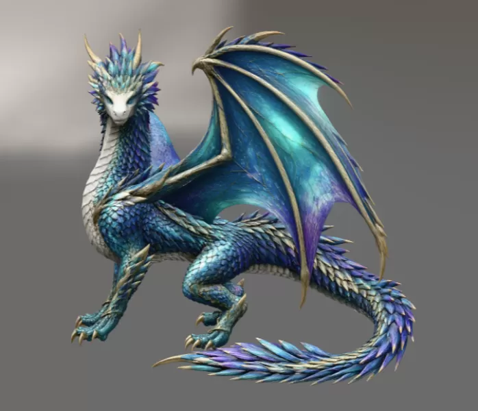 Azure Storm Dragon STL File for 3D Print - Model preview 5
