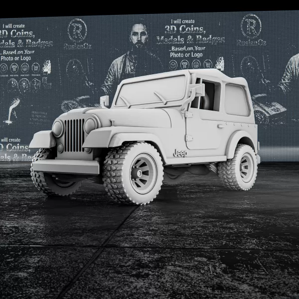 Jeep CJ7 – 3D Printable Model - Model preview 8