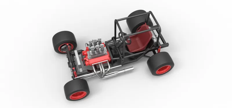 Vintage Supermodified stock car Base Scale 1:25 - Model preview 4