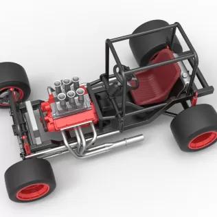 Vintage Supermodified stock car Base Scale 1:25 - Model thumbnail 4