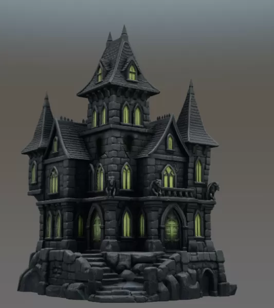Dark Fantasy Castle STL for 3D Printing - Model preview 7