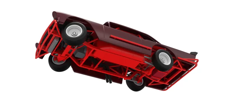 Vintage Dirt Modified stock car V9 while turning Scale 1:25 - Model preview 3
