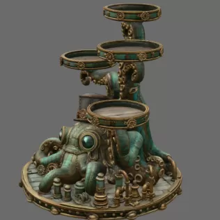 Steampunk Octopus Tray Organizer STL File for 3D Print - Model thumbnail 9