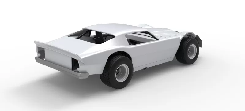 Vintage Dirt late model Race car Version 3 Scale 1:25 - Model preview 18