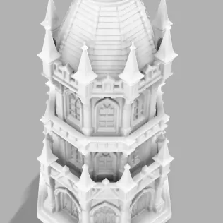 Complete Gothic Castle Set - 4 Towers + Dragon - Model thumbnail 12