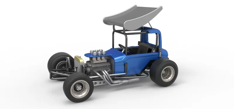 Vintage Winged Supermodified stock car Version 2 Scale 1:25 - Model preview 1