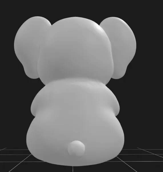 Cute Elephant with Gift Basket - Model preview 4