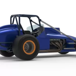 Dirt Silver Crown Champ car while turning Scale 1:25 - Model thumbnail 21