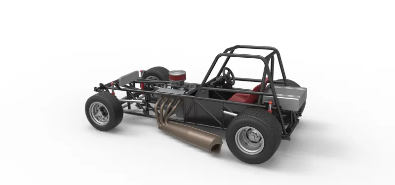 Vintage Dirt Modified stock car Base Version 3 Scale 1:25 - Model preview 12