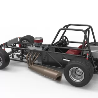 Vintage Dirt Modified stock car Base Version 3 Scale 1:25 - Model thumbnail 12