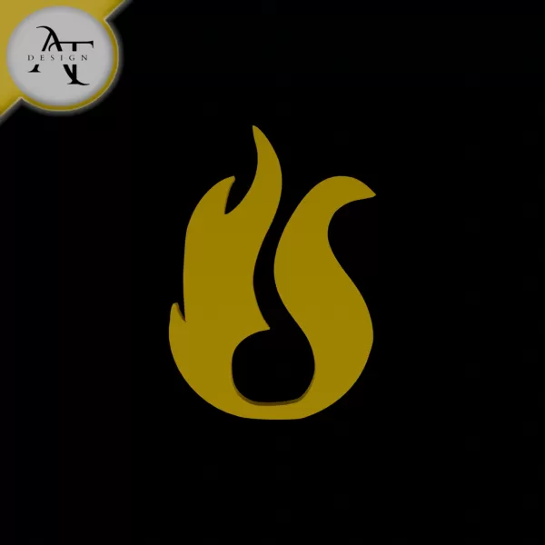 Simple Flame Symbol - 2D Art - Model preview 1
