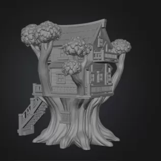 Fantasy Treehouse STL File for 3D Print - Model thumbnail 10