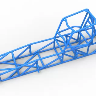 Frame of Vintage Dirt Modified stock car Scale 1:25 - Model thumbnail 2
