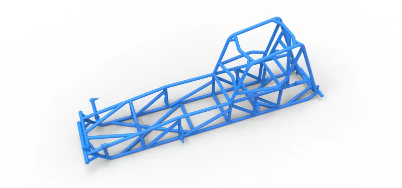 Frame of Vintage Dirt Modified stock car Scale 1:25 - Model preview 2