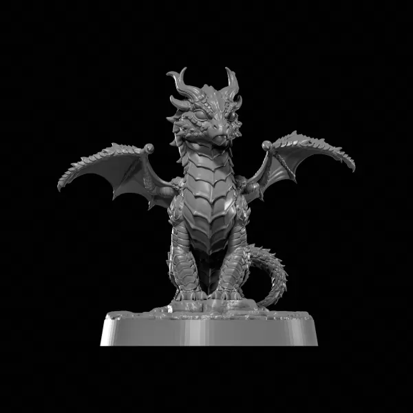 Baby Dragon stl file 3d printing, 3d print file, miniature - Model preview 1