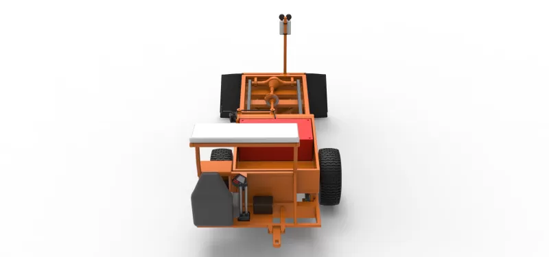 Garden Tractor pulling sled Scale 1:25 - Model preview 17