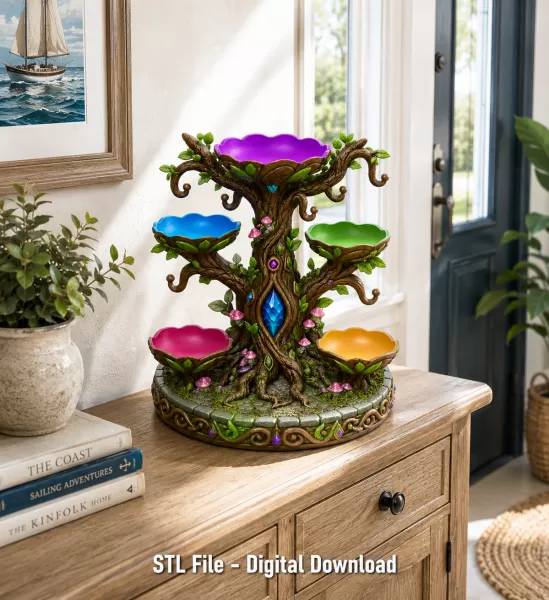 Enchanted Jewelry Tree Display STL File for 3D Print - Model preview 4